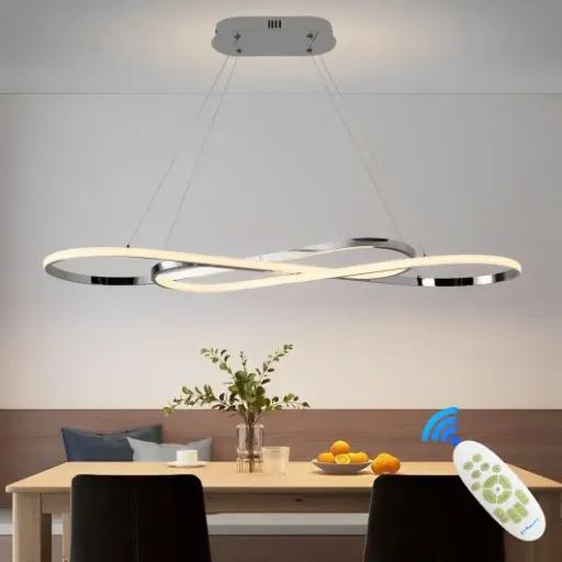 Test Qiaomao 57W Double 8 : un lustre LED moderne qui éclaire vraiment la pièce