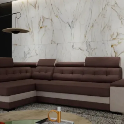 Test Robin Inspire Grand Canapé d'angle Marron Crème : le gros canapé-lit qui fait le job pour un salon familial