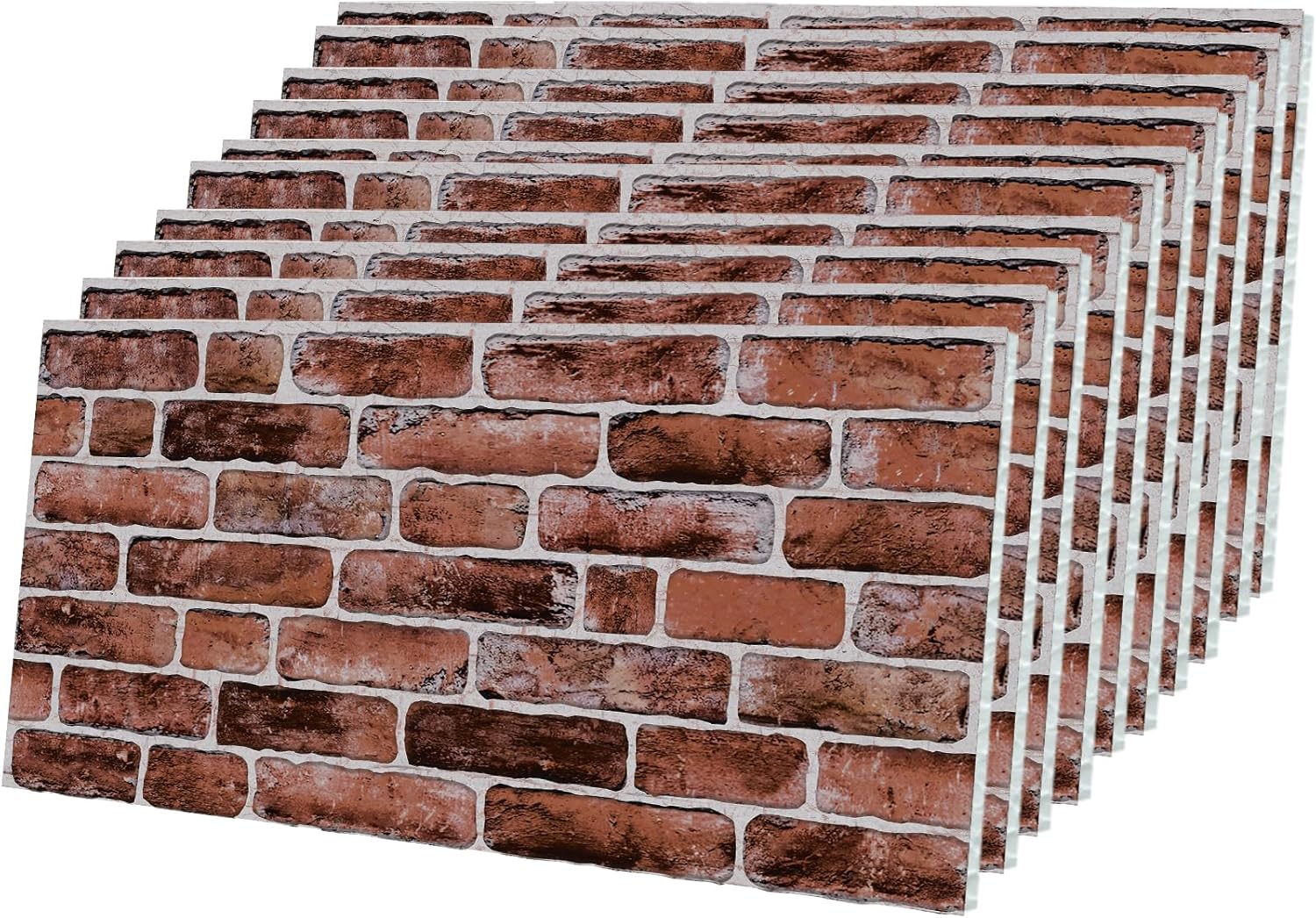 Izodekor - Lot de 10 panneaux muraux 3D en polystyrène imitation pierre - Pour cuisine, salle de bains, balcon, chambre à coucher, salon, mur arrière de cuisine et terrasse - Brun doré 10x Panneaux Honigkaffee