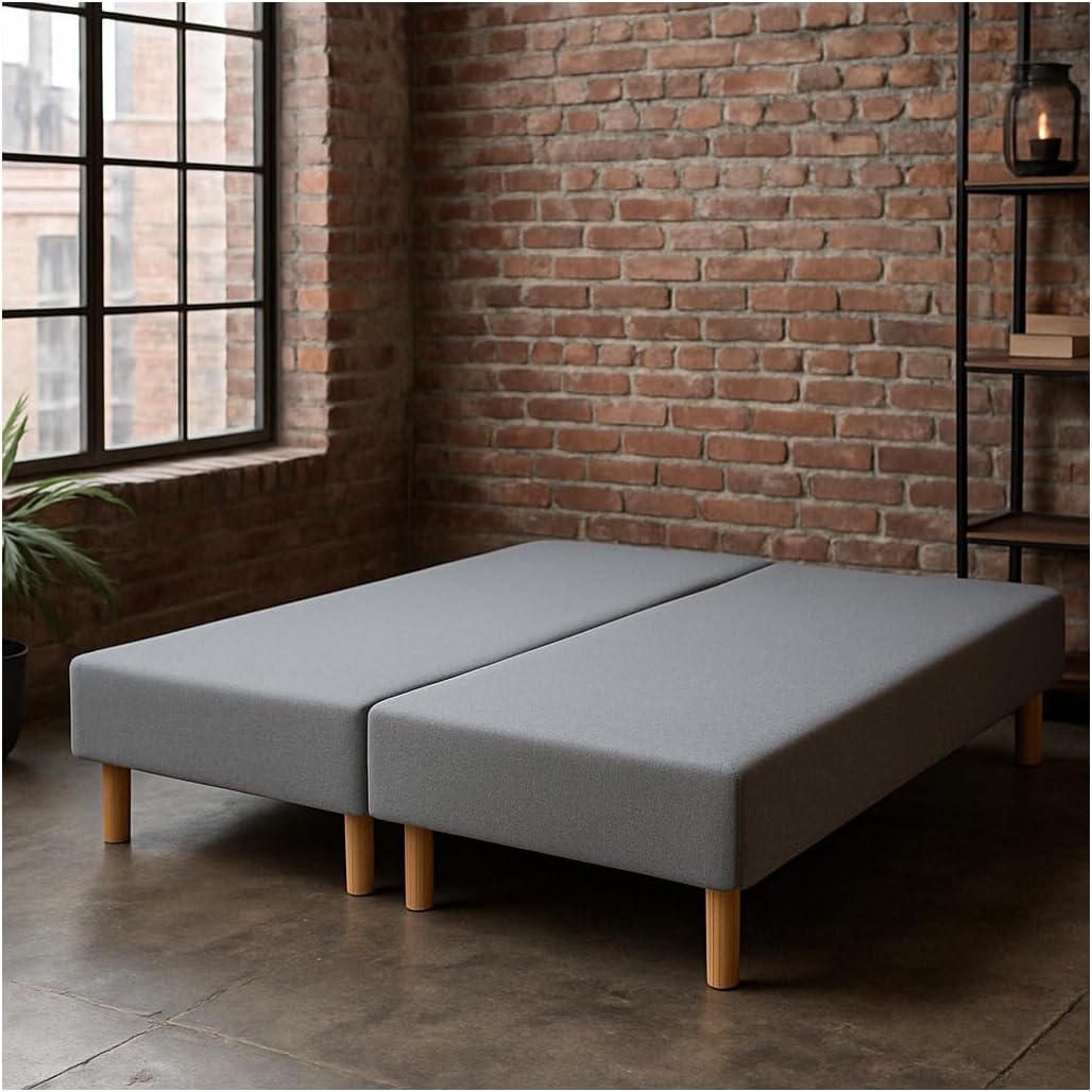 By sommiflex SOMMIER TAPISSIER Gris 90x200x2 cm (180x200) - Fabrication FRANÇ