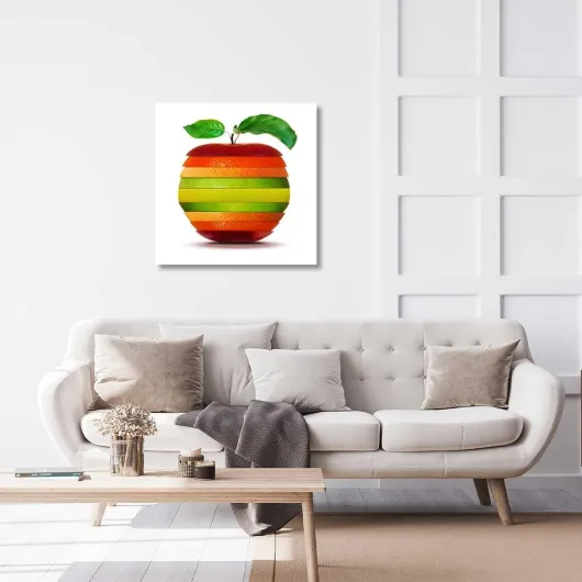 HXA DECO - Impression sur Toile, Decoration Murale, Tableau Deco Cuisine Tranches de Fruit - 50x50 cm