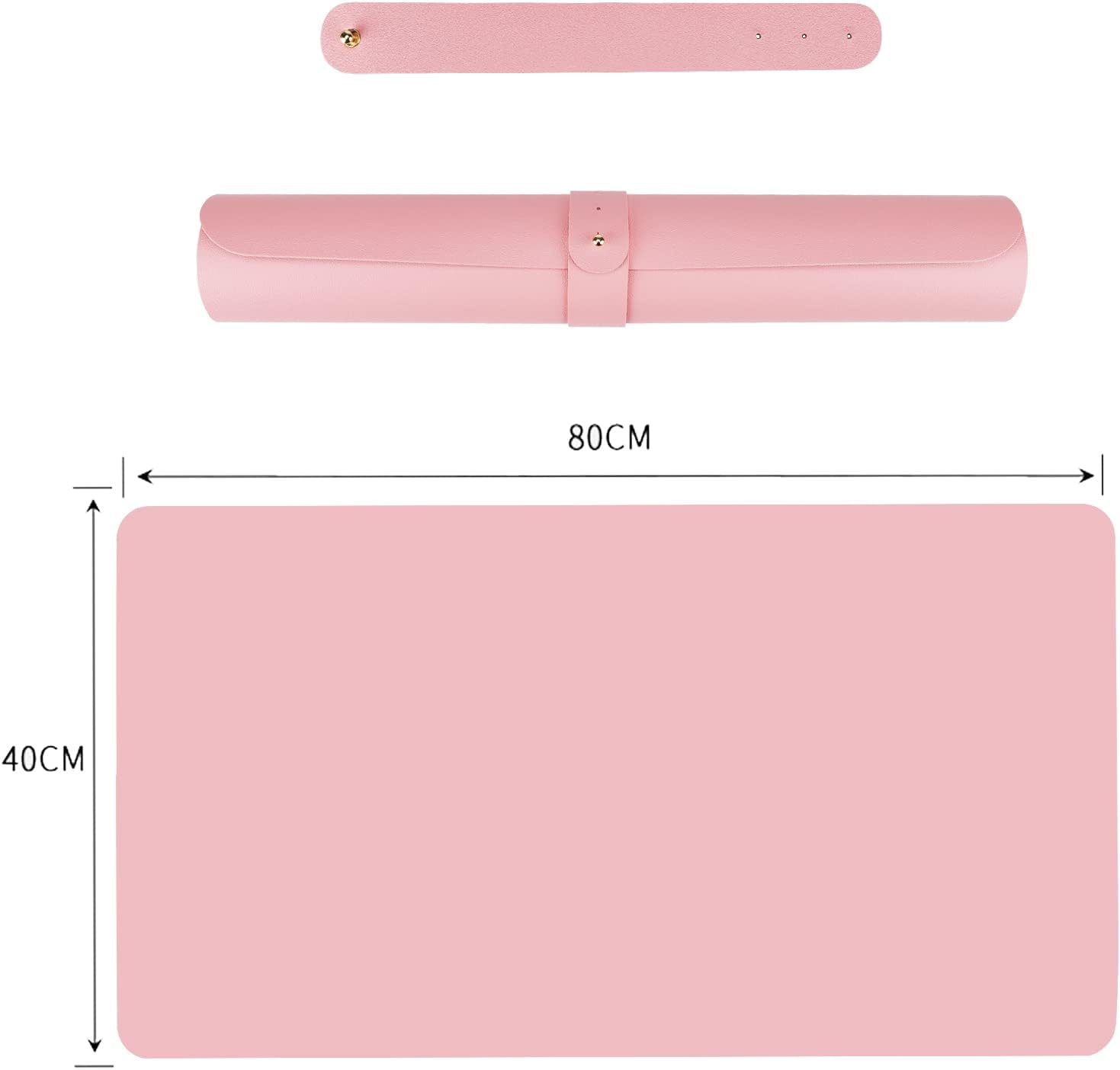 Tapis de Bureau en Cuir PU, 40cm x 80cm sous Main Bureau Personnalisable Antidérapant, Desk Pad Tapis Computer Mouse Pads, Tapis Clavier de Table XXL pour Bureau et Maison - Double Face Rose-Bleu