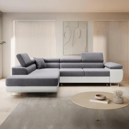 Test Canapé d'angle Gauche Convertible Marius INTENSE DECO : le grand canapé qui fait aussi lit d’appoint