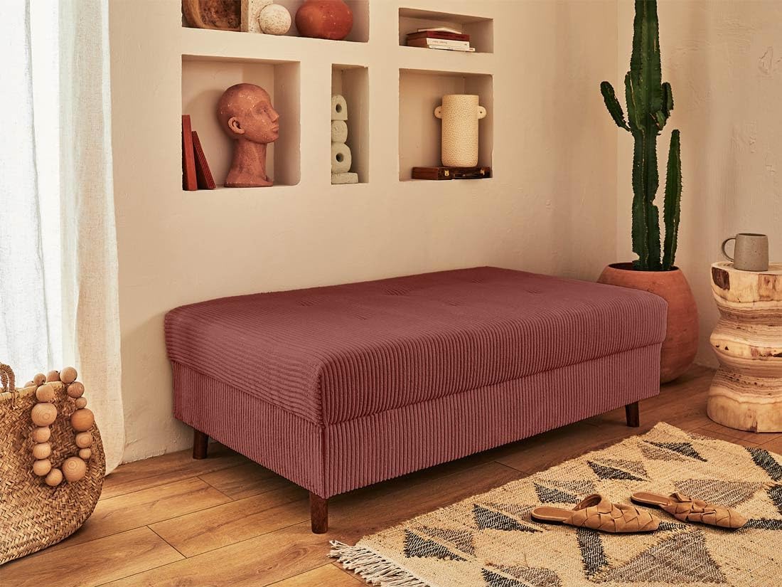 Rune - Pouf modulable - en Velours côtelé Terracotta