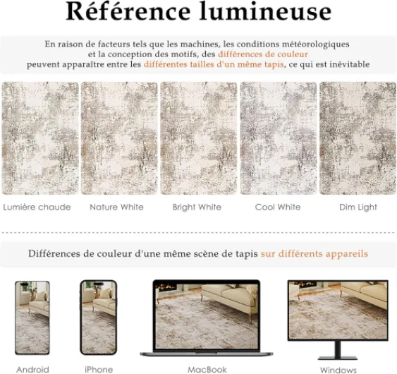 Marron Gris Tapis Salon 240x300cm Lavable en Machine Antidérapant Grand Tapis Chambre Adulte Moderne Naturel Abstrait Carpet Salle a Manger Bureau Descente de Lit Interieur Doux Poil Ras Rug Marron/Gris 240 x 300 cm (Rectangulaire)