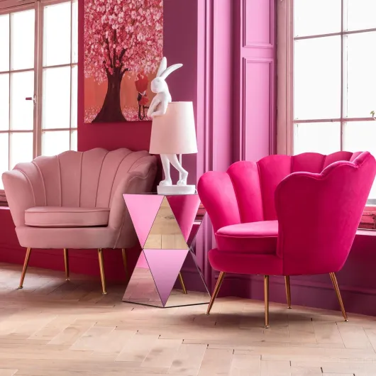 Kare Table d'appoint design de luxe en forme de triangle avec revêtement en verre miroir - Moderne glamour - Pour salon, chambre à coucher, couloir - 54 x 32 x 32 cm (H x l x P) Tables d'appoint