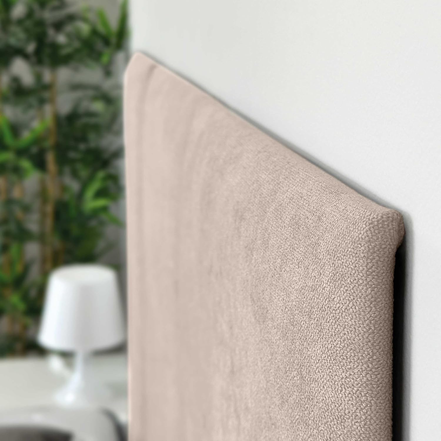 DHOME Tête de Lit Capitonnée en Tissu Aqualine Premium Antitaches Design Modulaire Vertical Autocollant Tête de Lit pour Chambre Lit Rembourrée (Beige, 200cm, Hauteur 80 cm, x4) 200cm Hauteur 80cm Beige