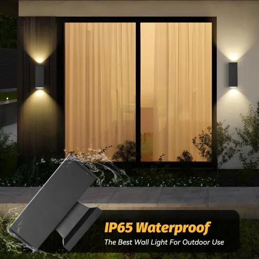Applique Murale Rectangle Intérieur et Extérieur, Lampe Murale Éclairage Haut et Bas, Douille GU10, Etanchéité IP65 pour Patios, Jardins, Couloirs, Porches, Ampoule non Incluse(Pack de 6)