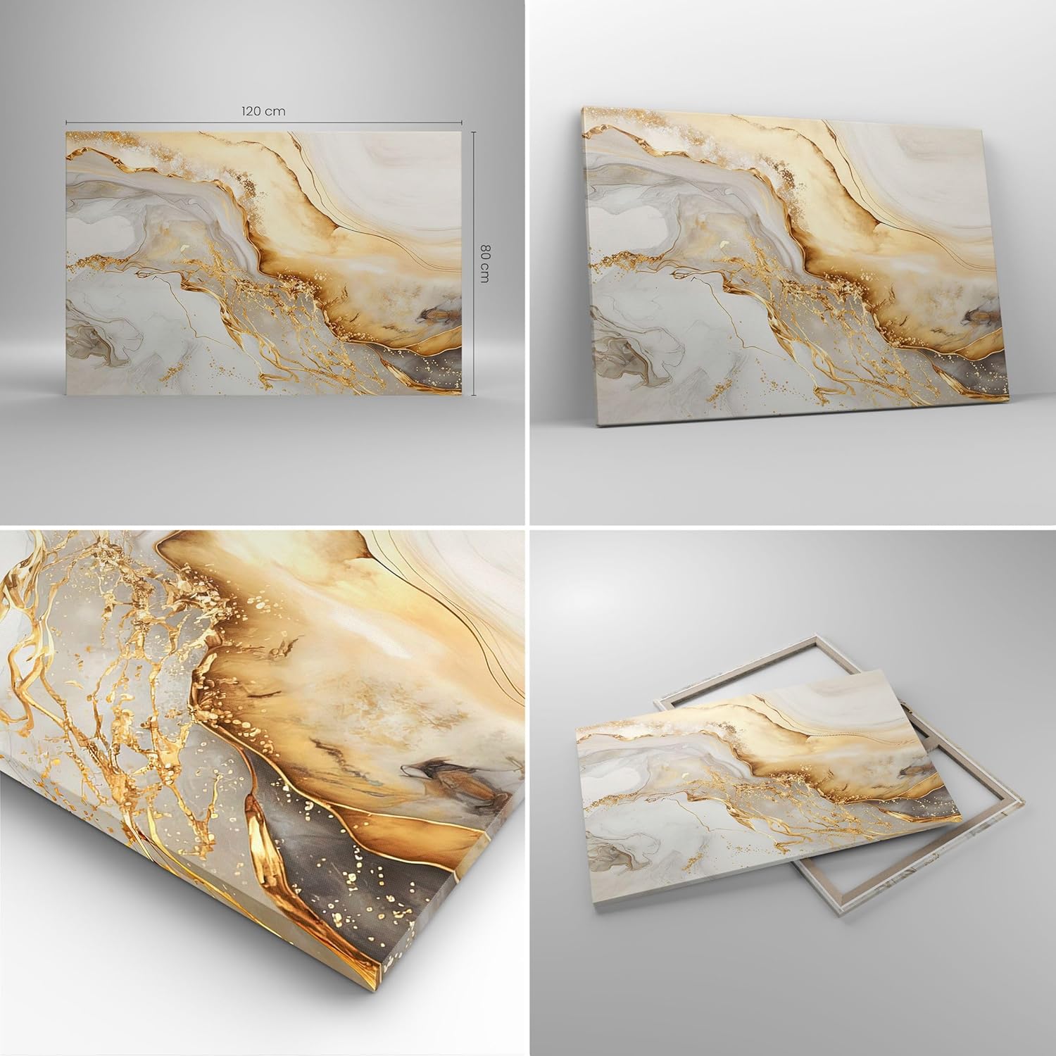 Deco Cadre Décoration Salon Marbre Charme Élégant Moderne Impression sur Toile 120x80cm Image Tableau Decoration Murale Chambre Horizontal Art Wall Grand Tableaux Decoratifs Muraux AA120x80-5730 120L x 80l cm