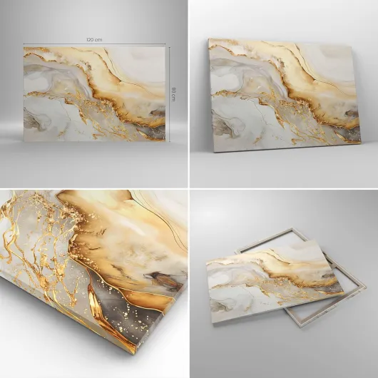 Deco Cadre Décoration Salon Marbre Charme Élégant Moderne Impression sur Toile 120x80cm Image Tableau Decoration Murale Chambre Horizontal Art Wall Grand Tableaux Decoratifs Muraux AA120x80-5730 120L x 80l cm