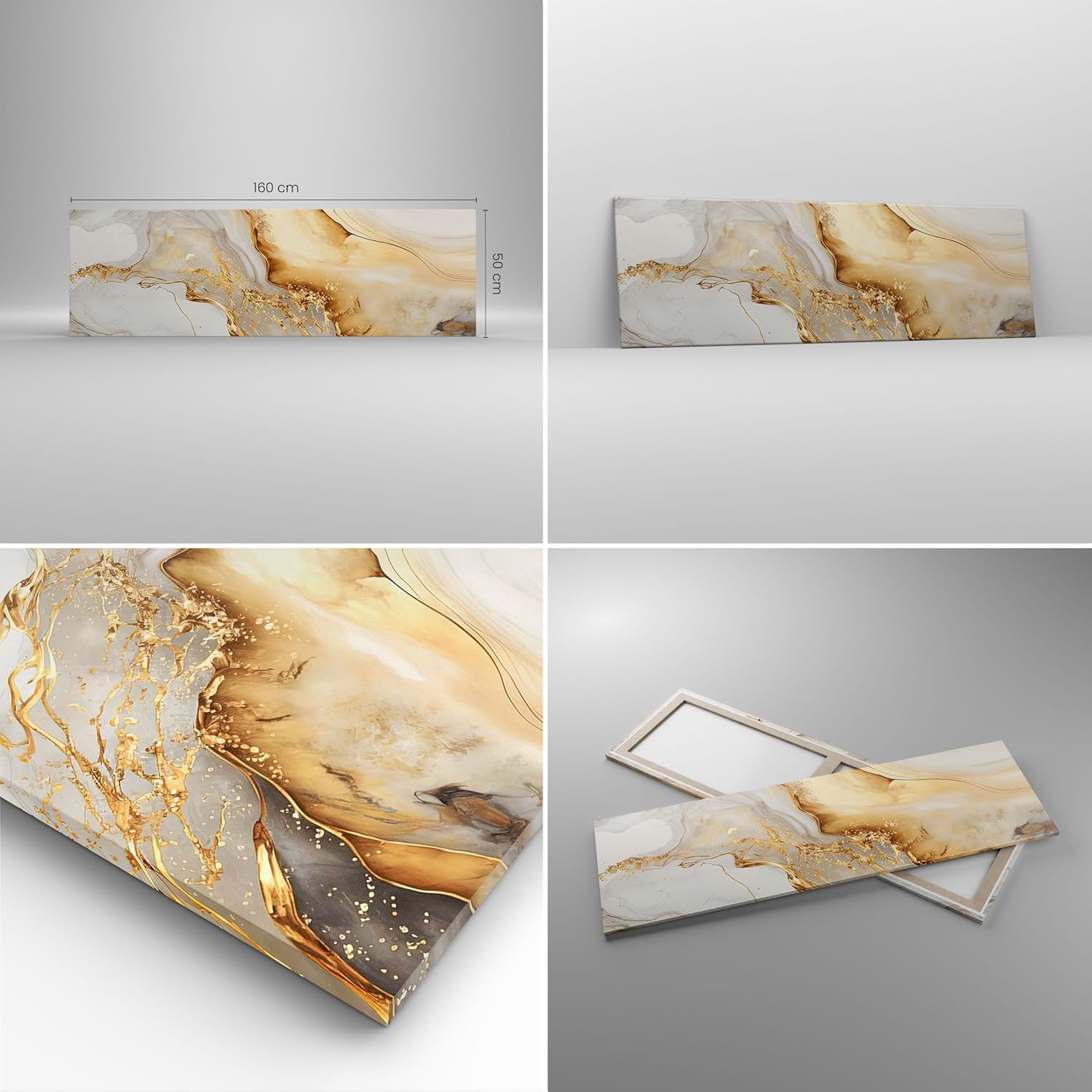 Moderne Impression sur Toile 160x50cm Image Tableau Decoration Murale Marbre Charme Élégant Grand Tableaux Decoratifs Muraux Chambre Panoramique Deco Cadre Décoration Salon Art Wall AB160x50-5730 160L x 50l cm