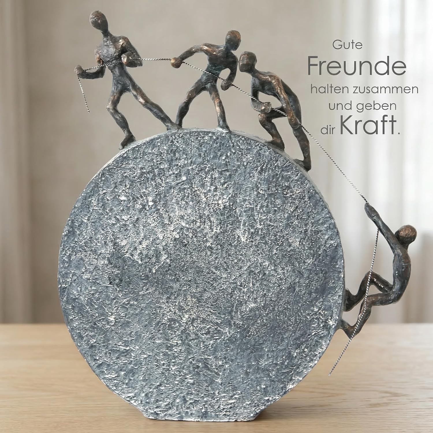 Casablanca modernes Design Sculpture Moderne en Poly Finition Bronze Hauteur 35,5 cm Largeur 31,5 cm Hauteur 35 cm Bronze, Gris