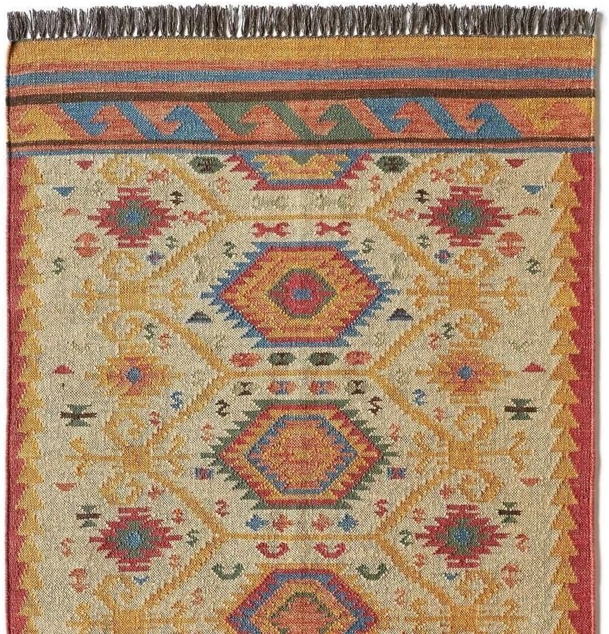 Tapis naturel tissé à la main en laine de jute vintage (110 × 160 cm) 110 x 160 cm (Rectangulaire)