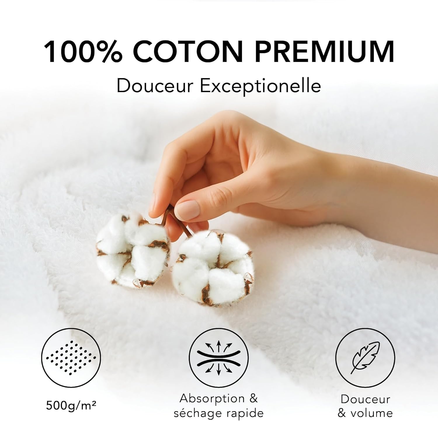 Lot de 2 Serviette de Bain Grande Taille Beige 90x180 cm 100% Coton 500 g/m², Absorbant Grande Dimension Enveloppante pour Adulte Certifiée Oeko-TEX Beige 2 Serviettes 90x180