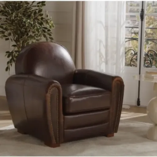 Test Vente-unique Fauteuil Club Baudoin : le fauteuil en cuir vieilli qui fait le job sans chichi