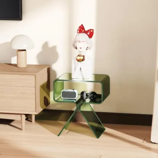 Test Table d'Appoint en Acrylique solaround : la petite table verte qui mise tout sur le look et la simplicité