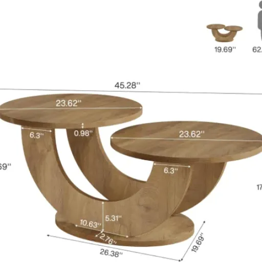 Test Tribesigns Table d'appoint ronde 46 pouces : une grande table basse qui fait le job sans chichi