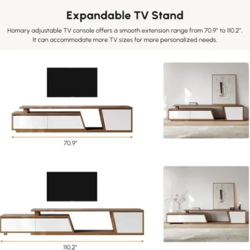Test Homary Meuble TV Extensible 180-280 cm : un gros meuble modulable qui fait le job (mais pas parfait)