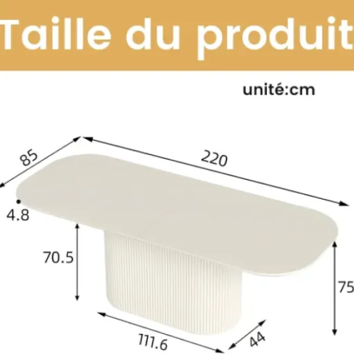 Test Guyii Table de Salle à Manger Ovale 2,2 m : grande table design qui en impose mais pas parfaite