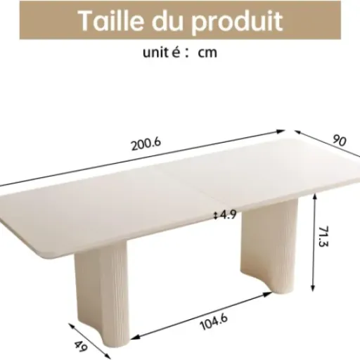 Test Miuuod Table à manger 200 cm : grande table blanche qui fait le job pour les grandes tablées