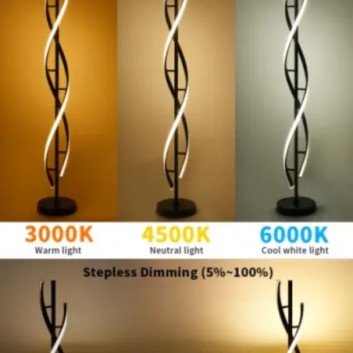 Test ELINKUME Lampadaire Spirale 30W : une lampe design qui fait le job sans exploser le budget