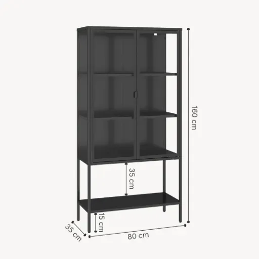 Test [en.casa] Armoire Vitrée Borshavisa : le vaisselier métal-verre qui fait le job sans chichis
