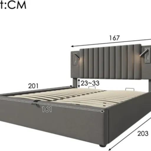 Test Sapgaks lit capitonné 160x200 : un lit coffre malin avec USB, mais quelques détails agaçants
