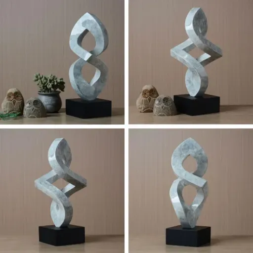 Test NENBOLEC Sculpture Abstraite 37 cm : un gros bibelot moderne qui fait le job sur un meuble TV