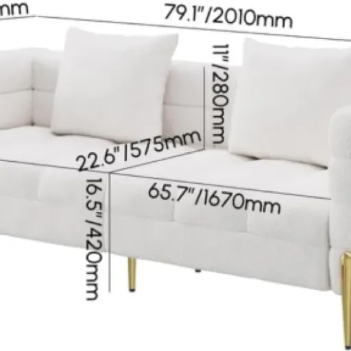 Test Canapé Homary 3 places bouclé blanc : le canapé nuage qui a quand même quelques limites