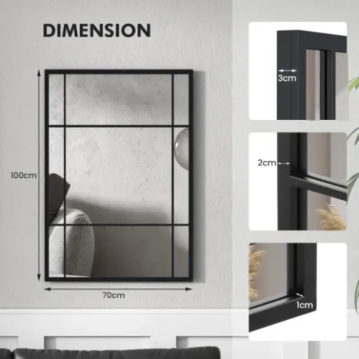 Test COSTWAY Miroir Mural 100 x 70 cm : le grand miroir qui fait le job sans fioritures