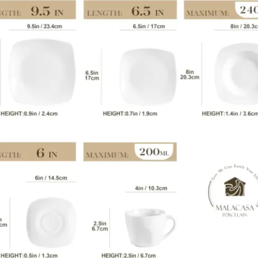 Test MALACASA JULIA 60 pièces : le gros service de table carré qui fait le job pour les grandes tablées