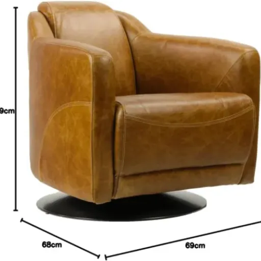 Test Fauteuil Club Pivotant Gentleman en Cuir Brown : le fauteuil qui tourne bien mais ne conviendra pas à tout le monde
