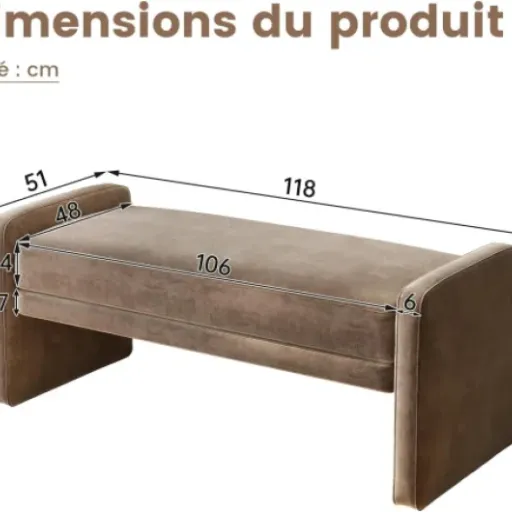 Test Banc à Chaussures rembourré 118cm bouclette brun foncé : le banc qui fait le job sans faire de vagues