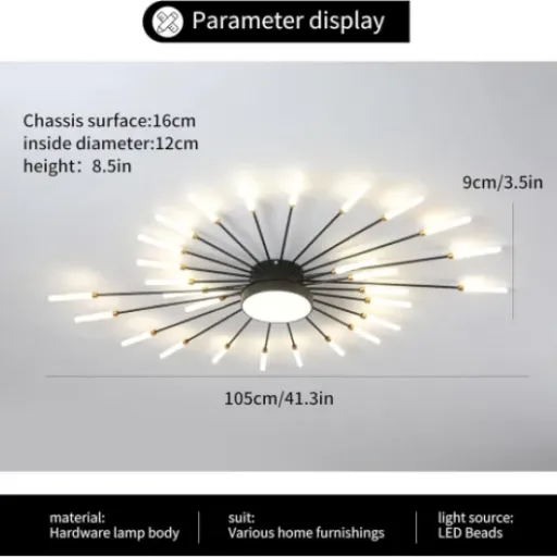 Test Plafonnier LED moderne 28+1 têtes minifair : un feu d’artifice au plafond qui fait le job sans chichi