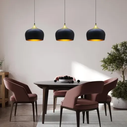 Test bamyum Lot de 3 Suspensions Métal 30 cm : le pack pas cher pour éclairer cuisine et salle à manger