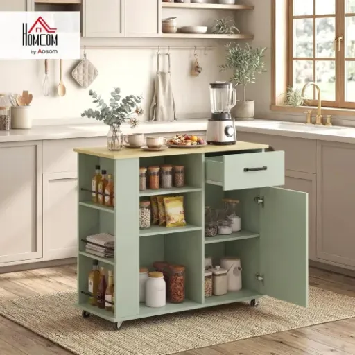 Test HOMCOM Desserte de Cuisine à roulettes : un îlot compact qui fait le job sans miracle