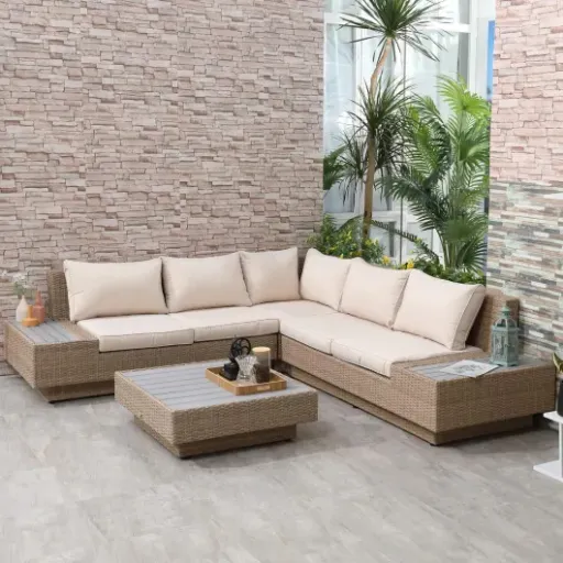 Test Outsunny Salon de Jardin d’angle 5 Places : le coin détente qui fait le job sans trop se ruiner