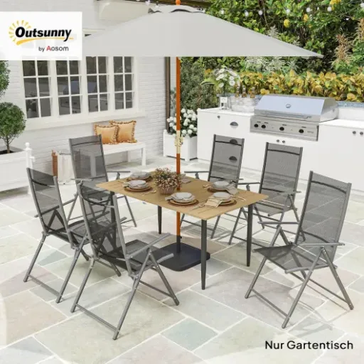 Test Outsunny Table de jardin 150 x 90 cm : la grande table métal qui fait le job sans chichi