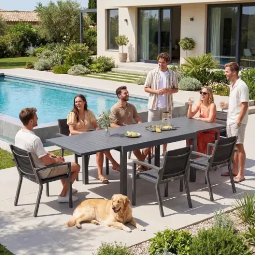Test JUMMICO Table de Jardin Extensible 260x80 : grande table légère qui fait le job, avec quelques limites