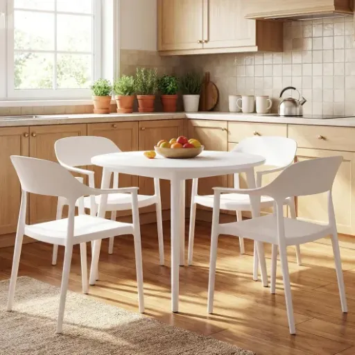 Test COSTWAY Chaise Empilable Plastique (lot de 4) : des chaises légères qui font le job pour l’intérieur et le jardin