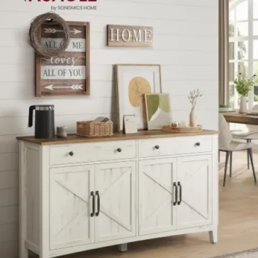 Test VASAGLE Buffet BBK381W02 : le meuble campagnard qui fait le job sans exploser le budget