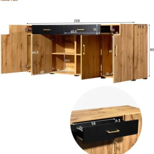 Test Merax Buffet de Rangement Moderne : un long meuble qui mise surtout sur le volume