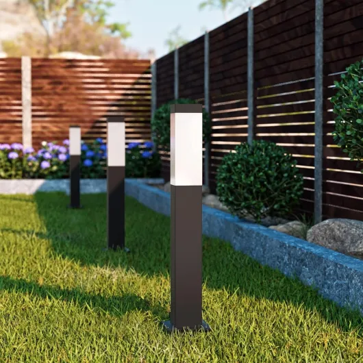 SSC-LUXon RADIVO lot de 4 bornes lumineuses extérieures E14 IP44 anthracite - lampadaires de jardin 50 cm pour allée et terrasse