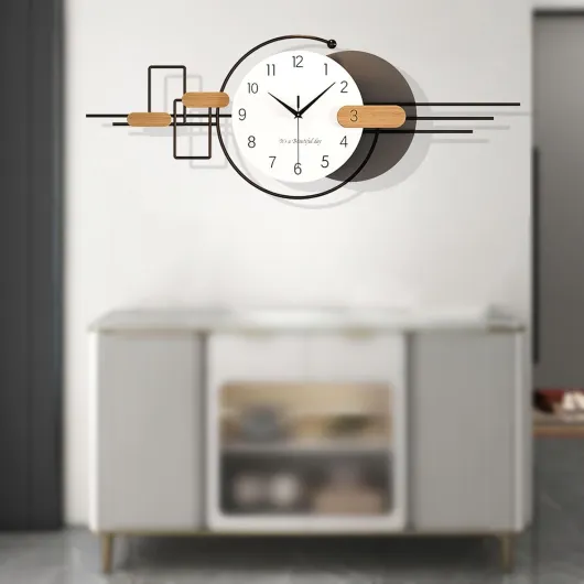 Grande Horloge Murale Moderne Silencieuse, Minimaliste Créative de Style Horloge Murale XXL, Horloge de Murale Geante sans Bruit de Tic-Tac pour Salon Chambre Bureau (32 * 102 cm)