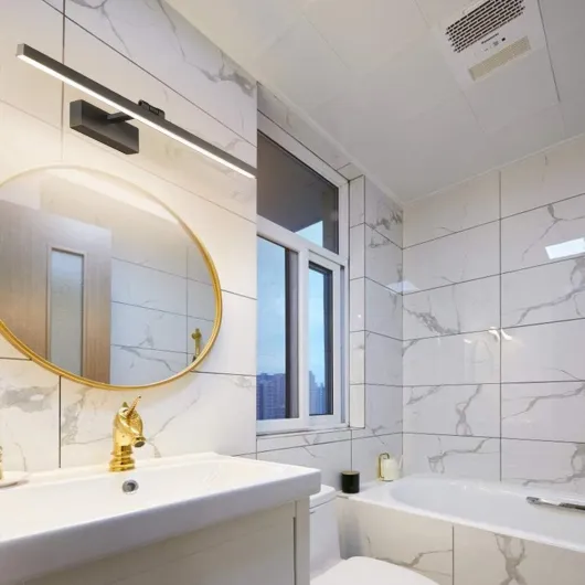 Lampe Miroir LED Salle de Bain 60cm, 18W 1170 Lumen, IP44 Étanche Applique Murale 180° Rotatif, Lumière Miroir Moderne, Blanc Chaud 3000K, Schwarz Noir 3000K