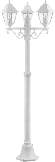 Brillant - Lampadaire d'extérieur Nissie 3-flammes blanc - 3x A60, E27, 60W, adapté aux lampes normales (non incluses)