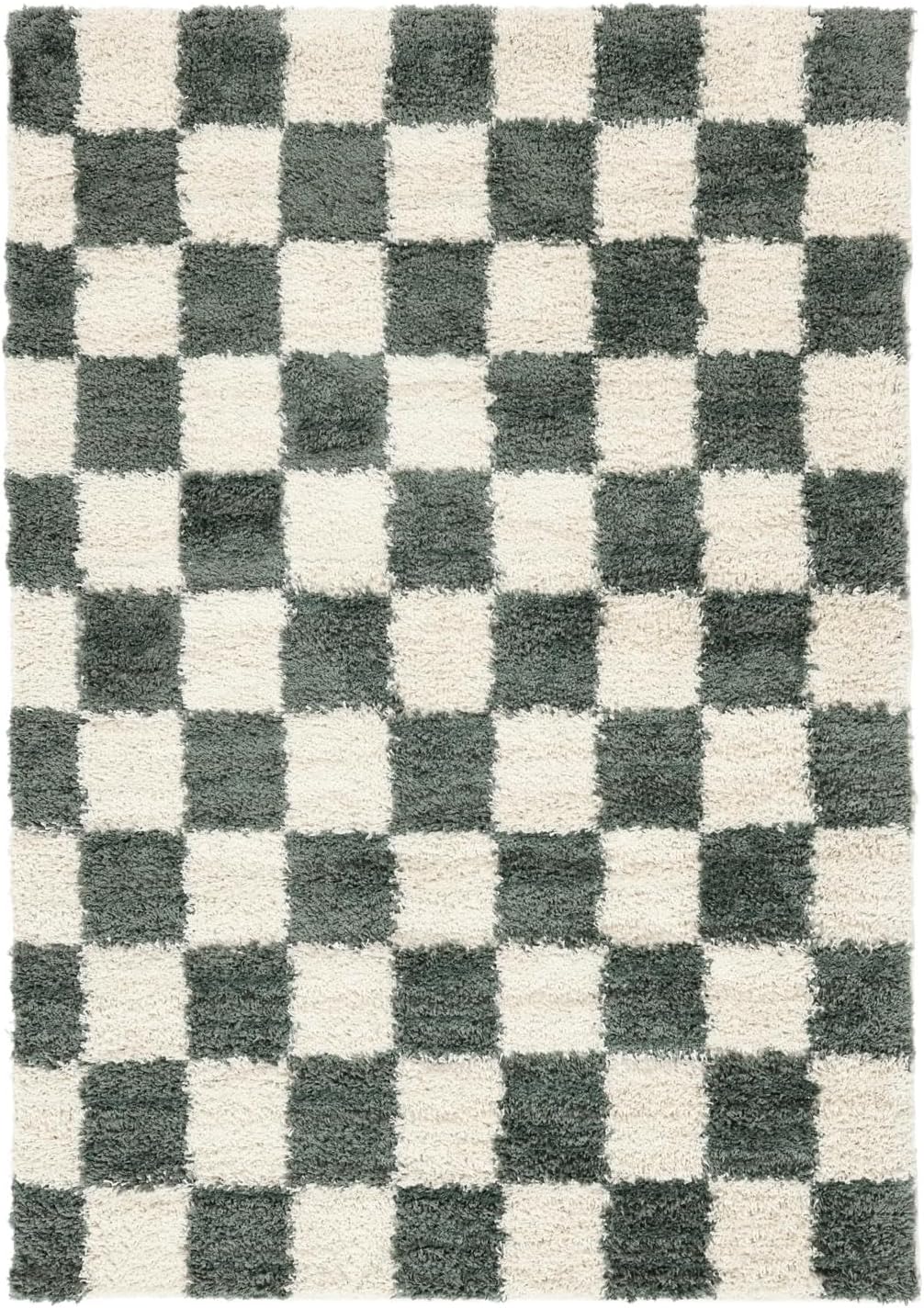 Chessie, Tapis, Modernes, 160 x 230 cm, Rectangulaire, Poil Moyen, Salle de séjour, Chambre, Nettoyage à Sec Seulement, Vert/Off Blanc 160 x 230 cm (Rectangulaire) Vert / Off Blanc