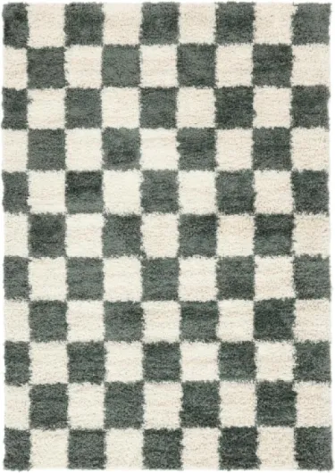 Chessie, Tapis, Modernes, 160 x 230 cm, Rectangulaire, Poil Moyen, Salle de séjour, Chambre, Nettoyage à Sec Seulement, Vert/Off Blanc 160 x 230 cm (Rectangulaire) Vert / Off Blanc