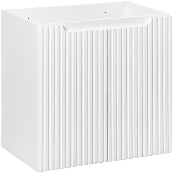 Deconation Ensemble Salle De Bain Meuble Double Vasques + Plateau Effet Chêne 140 Cm - A Portes + Tiroirs - Astral Blanc