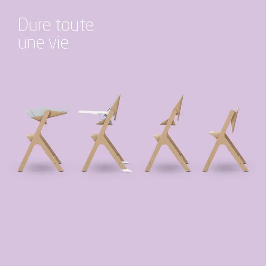 Maxi-Cosi Nesta, Chaise Haute Bébé, Chaise Haute en Bois Évolutive, Dossier Inclinable, De la Naissance Jusqu'à 99 ans, Bois Naturel Chaise haute Naturel